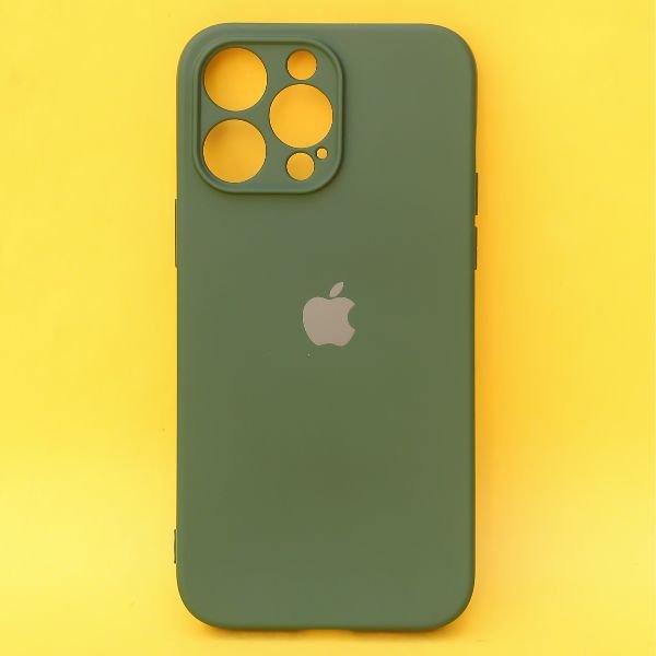Dark Green Original Camera Silicone case for Apple iphone 14 Pro Max - The Hatke