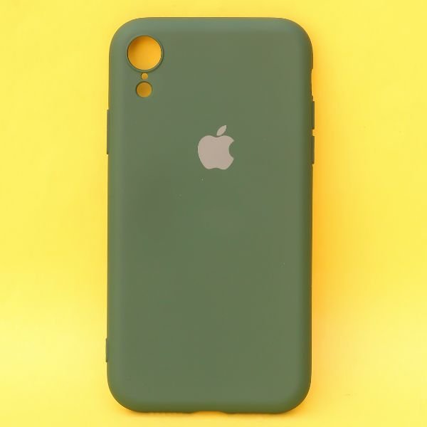 Dark Green Original Camera Silicone case for Apple iphone XR - The Hatke