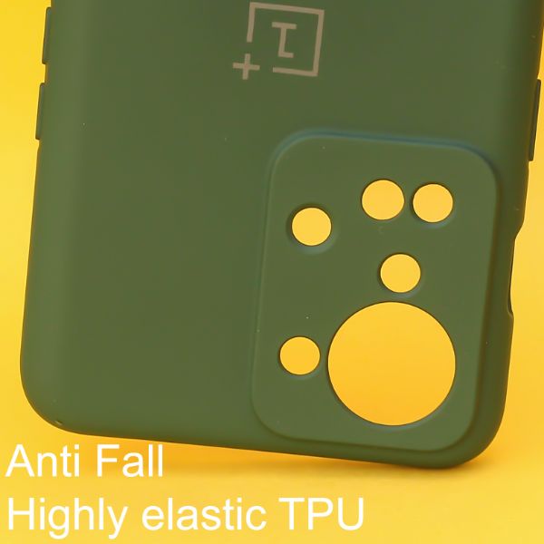 Dark Green Original Camera Silicone case for Oneplus Nord 2T - The Hatke
