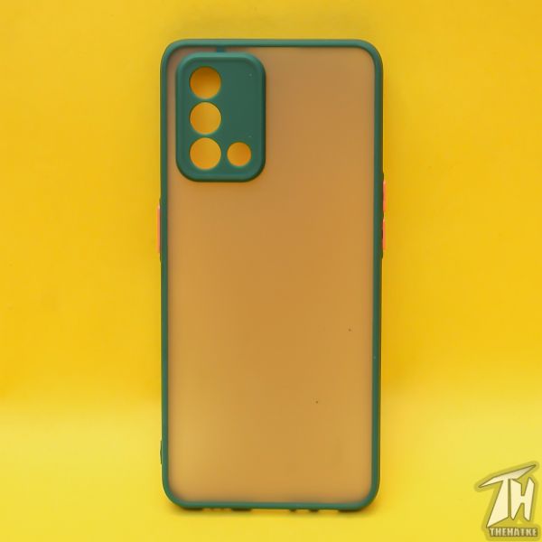 Dark Green Smoke Camera Safe Silicone case for Oppo F19 - The Hatke
