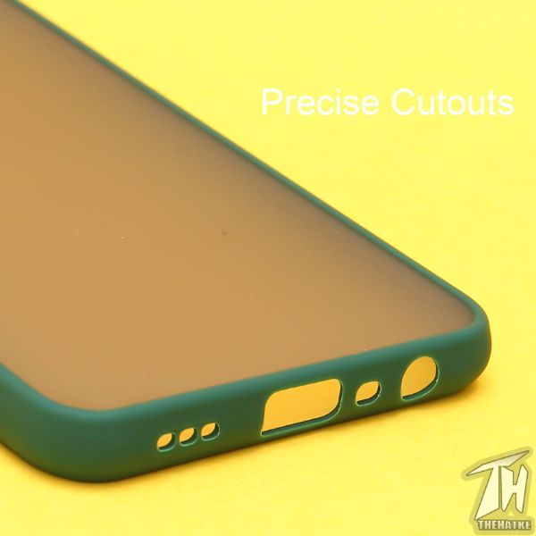 Dark Green Smoke Camera Safe Silicone case for Oppo F19 - The Hatke