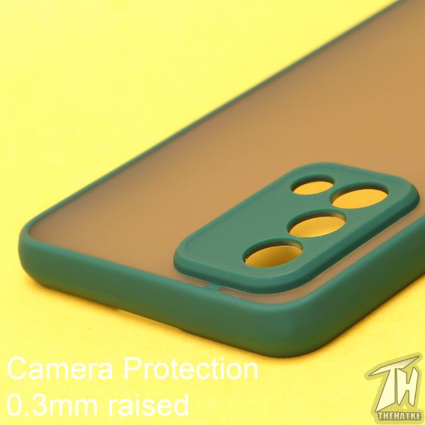 Dark Green Smoke Camera Safe Silicone case for Oppo F19 - The Hatke