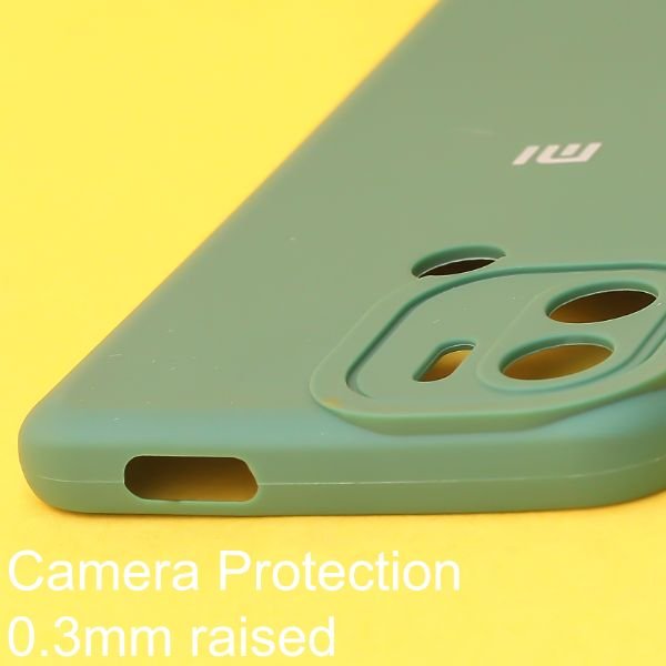 Dark Green Spazy Silicone Case for Redmi A1 Plus - The Hatke