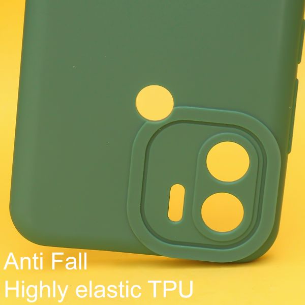 Dark Green Spazy Silicone Case for Redmi A1 Plus - The Hatke