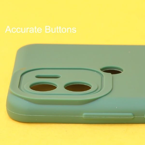 Dark Green Spazy Silicone Case for Redmi A1 Plus - The Hatke