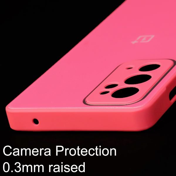 Dark Pink camera Safe mirror case for Oneplus 9RT - The Hatke