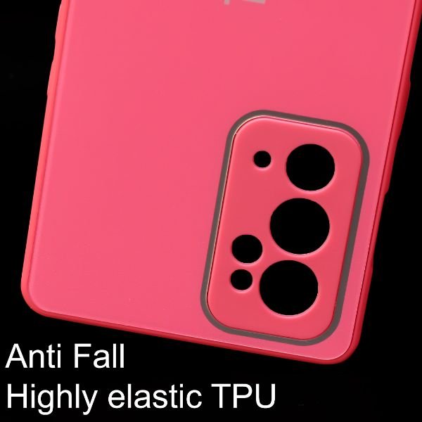 Dark Pink camera Safe mirror case for Oneplus 9RT - The Hatke