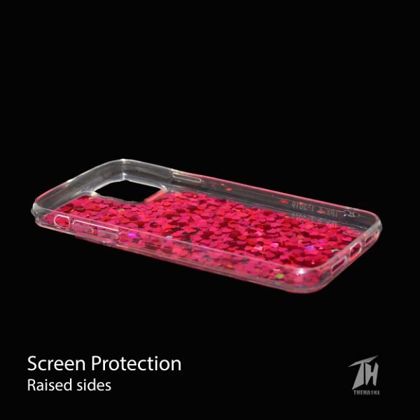 Dark Pink Glitter Heart Case For Apple iphone 11 pro max - The Hatke