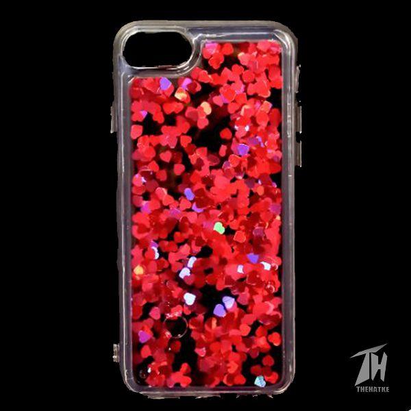 Dark Pink Glitter Heart Case For Apple iphone 6/6s