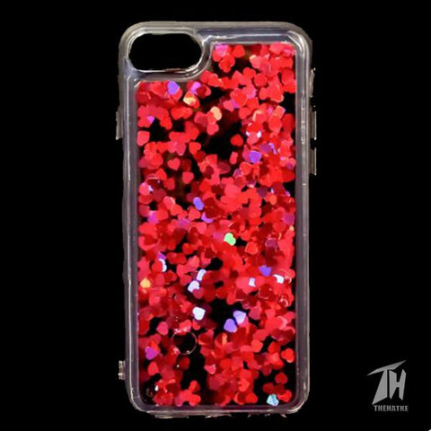 Dark Pink Glitter Heart Case For Apple iphone 6/6s