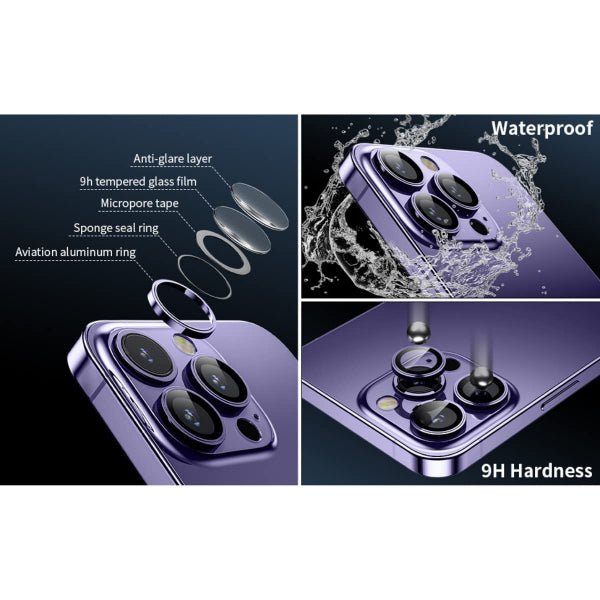 Deep Purple Metallic camera ring lens guard for Apple iphone 14 Pro - The Hatke