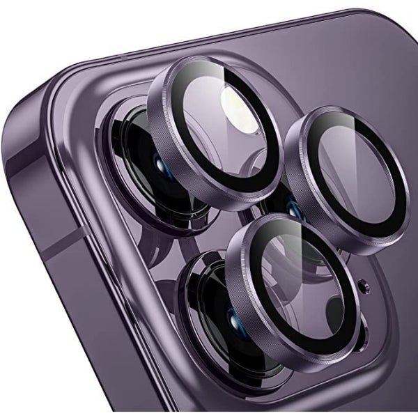 Deep Purple Metallic camera ring lens guard for Apple iphone 14 Pro - The Hatke