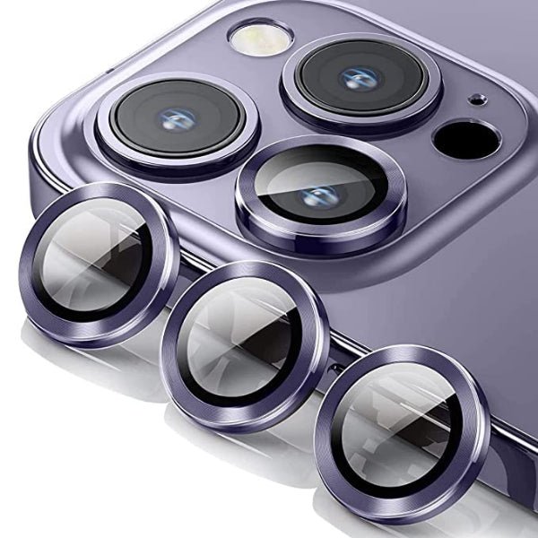 Deep Purple Metallic camera ring lens guard for Apple iphone 14 Pro - The Hatke