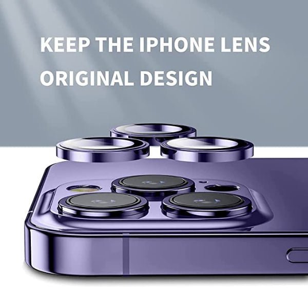 Deep Purple Metallic camera ring lens guard for Apple iphone 14 Pro Max - The Hatke