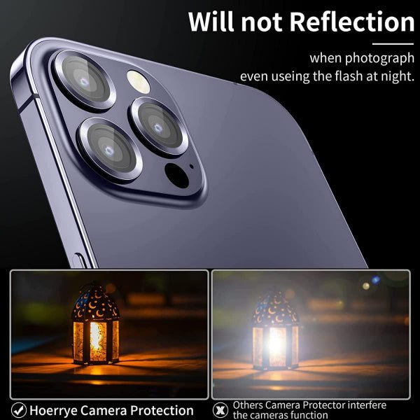 Deep Purple Metallic camera ring lens guard for Apple iphone 14 Pro Max - The Hatke
