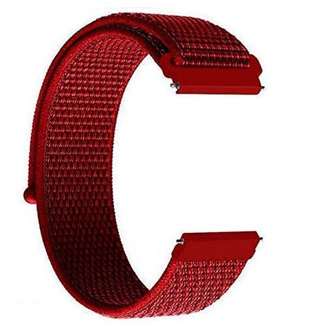 Red Nylon Strap For Smart Watch 22mm
