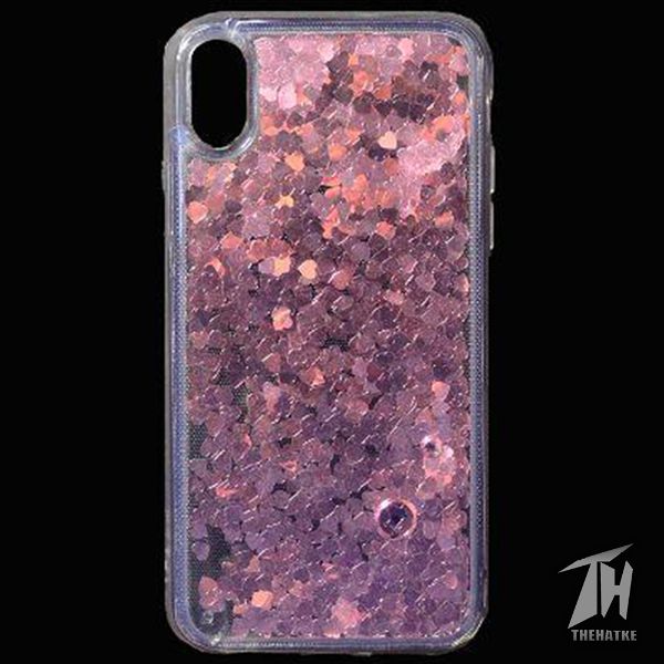 Pink Glitter Heart Case For Apple iphone X/Xs