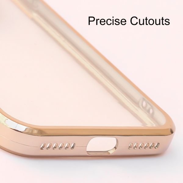 Gold 6D Chrome Logo Cut Transparent Case for Apple iphone 7 - The Hatke