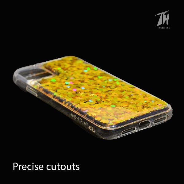 Golden Glitter Heart Case For Apple iphone 11 pro - The Hatke