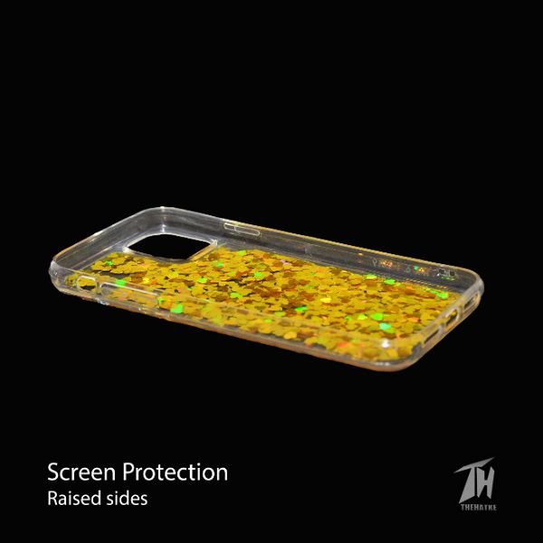 Golden Glitter Heart Case For Apple iphone 11 pro - The Hatke