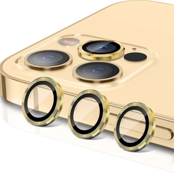 Golden Metallic camera ring lens guard for Apple iphone 14 Pro Max - The Hatke
