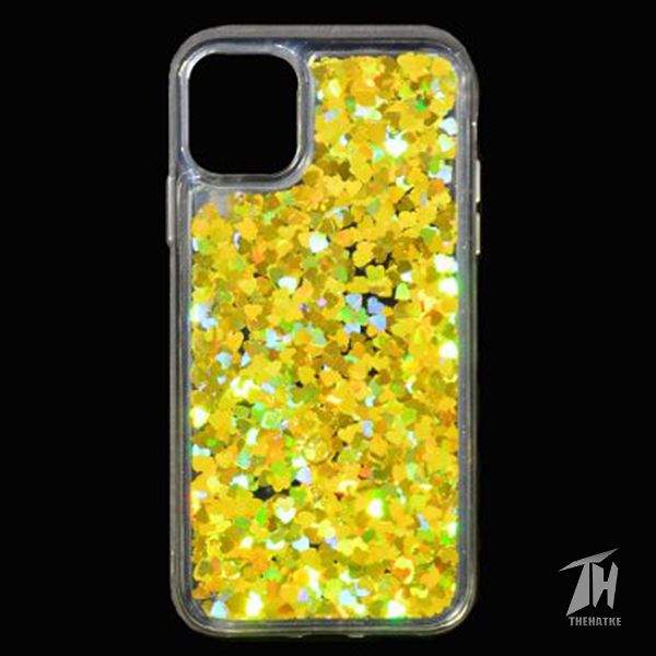 Golden Glitter Heart Case For Apple iphone 11