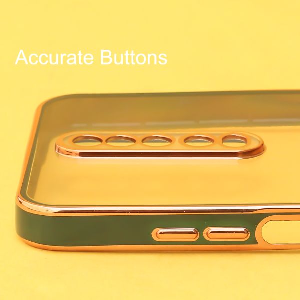 Green Electroplated Transparent Case for Poco X2 - The Hatke