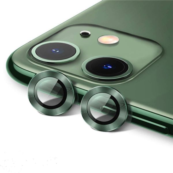 Green Metallic camera ring lens guard for Apple iphone 11 - The Hatke