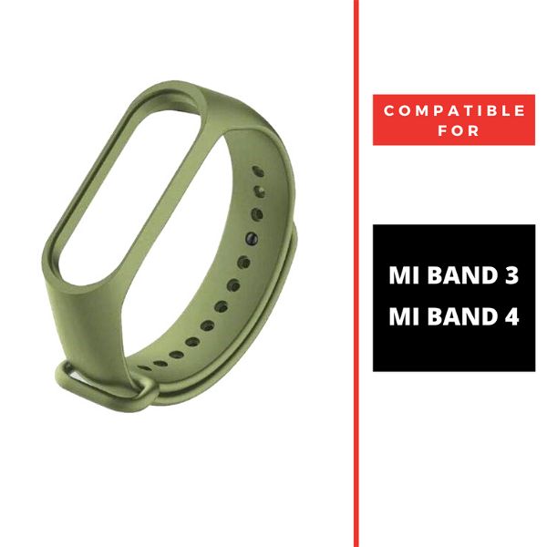 Green Plain Silicone Strap For M5 Band - The Hatke