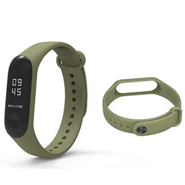 Green Plain Silicone Strap For M5 Band - The Hatke