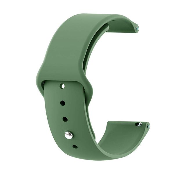 Green Plain Silicone Strap For Smart Watch (20mm) - The Hatke