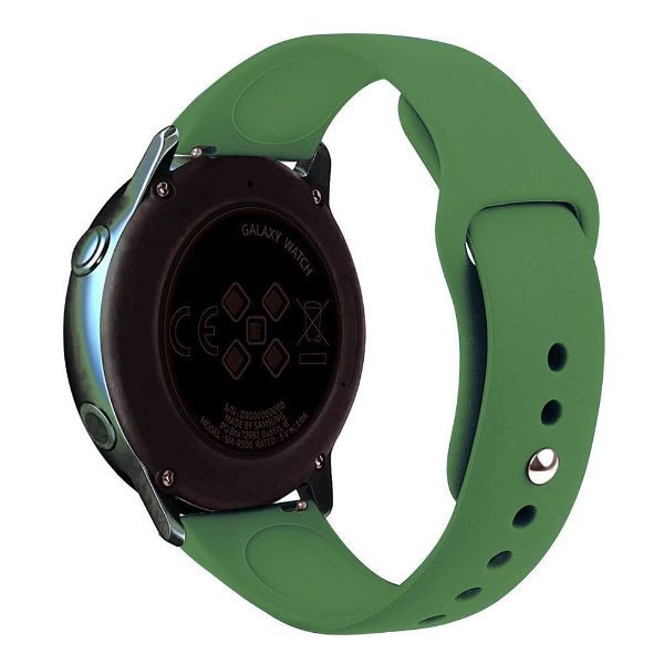 Green Plain Silicone Strap For Smart Watch (20mm) - The Hatke