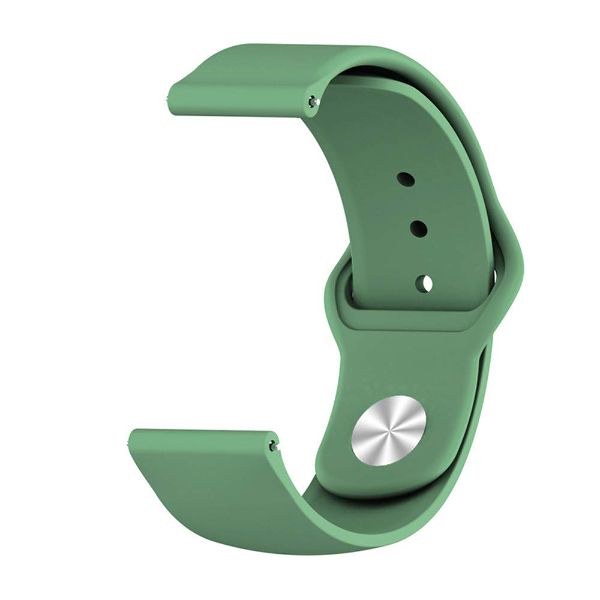 Green Plain Silicone Strap For Smart Watch (20mm) - The Hatke