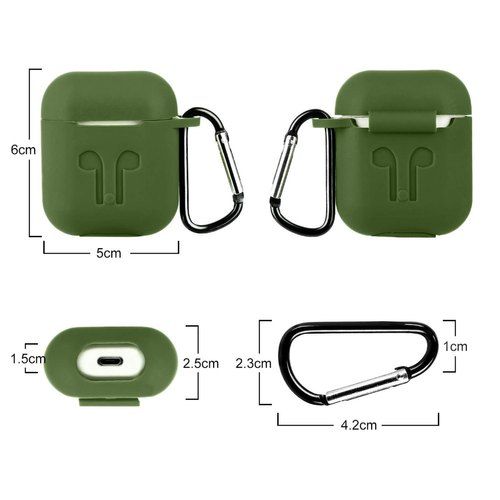 Green Silicone Case For Apple Airpods 1/2 - The Hatke