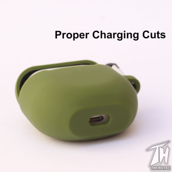 Green Silicone case for Oneplus Buds - The Hatke