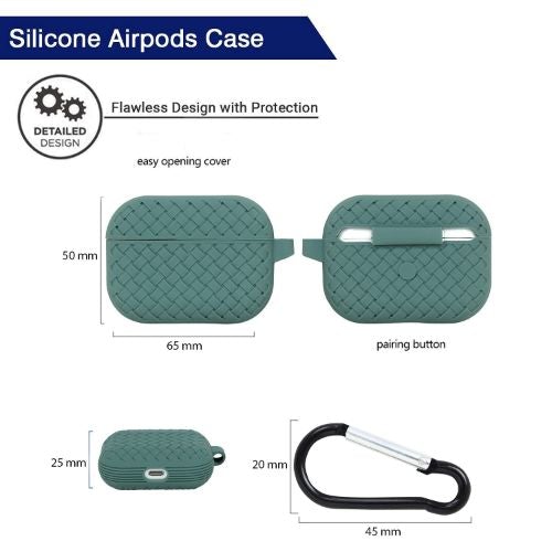 Green Stylish Silicone Case For Apple Airpods 3 - The Hatke