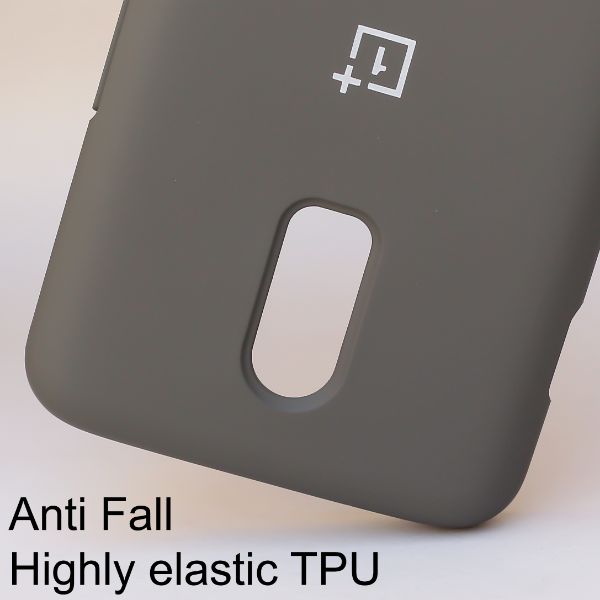 Grey Original Silicone case for Oneplus 6T - The Hatke