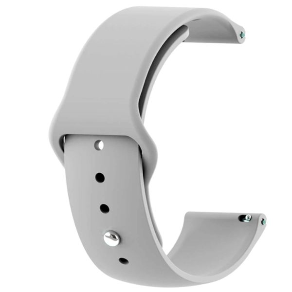 Grey Plain Silicone Strap For Smart Watch (22mm) - The Hatke