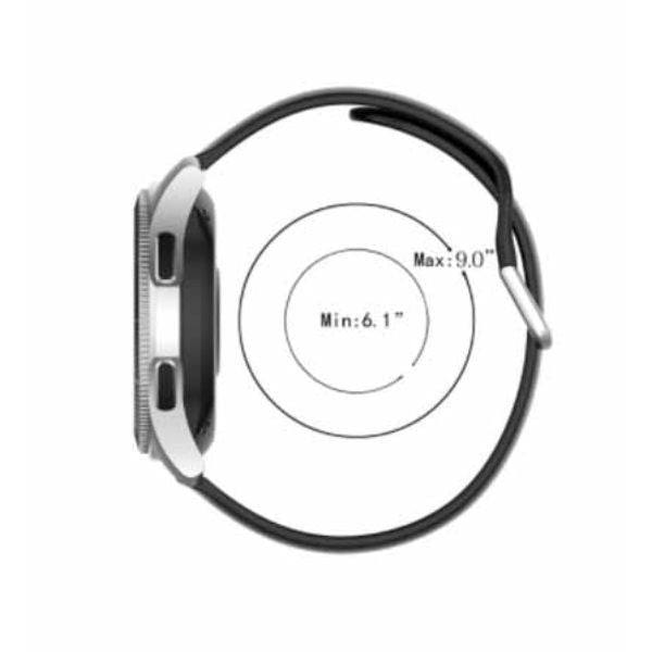 Grey Plain Silicone Strap With Stainless steel Buckle For Smart Watch (20mm) - The Hatke