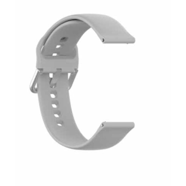 Grey Plain Silicone Strap With Stainless steel Buckle For Smart Watch (20mm) - The Hatke