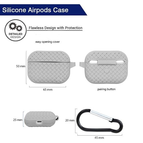 Grey Stylish Silicone Case For Apple Airpods 3 - The Hatke