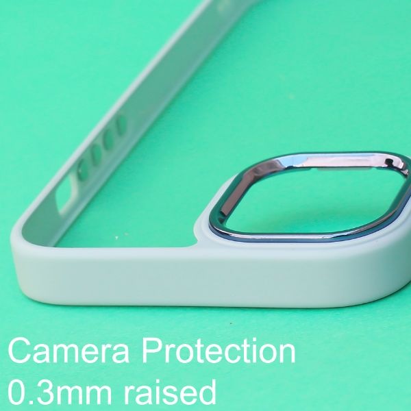 Lavender Blue Metal Protection Transparent Case for Apple iphone 13 Pro Max - The Hatke