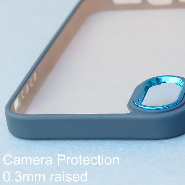 Lavender Blue Metal Safe Transparent Case for Apple iphone XR - The Hatke