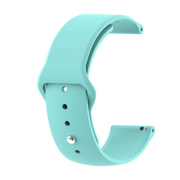 Light Blue Plain Silicone Strap For Smart Watch (22mm) - The Hatke