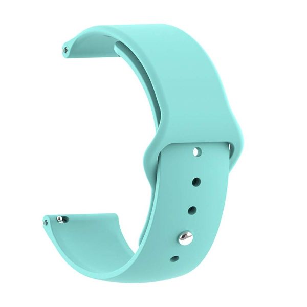 Light Blue Plain Silicone Strap For Smart Watch (22mm) - The Hatke