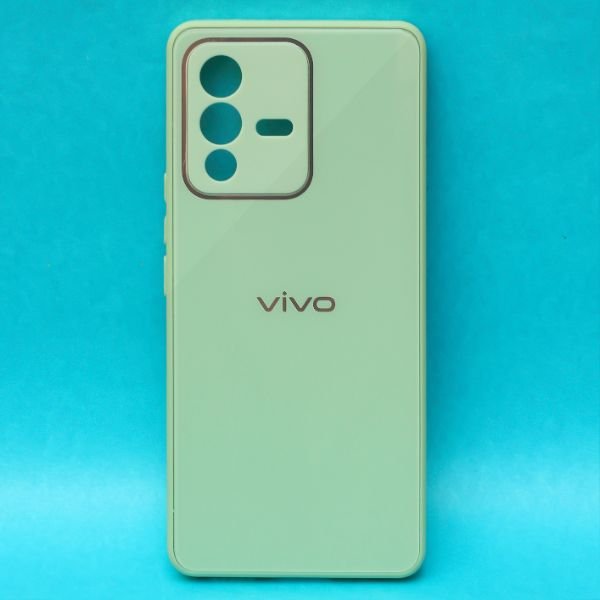 Light Green camera Safe mirror case for Vivo V23 pro - The Hatke