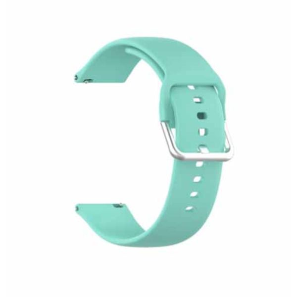 Light Green Plain Silicone Strap With Stainless steel Buckle For Smart Watch (20mm) - The Hatke