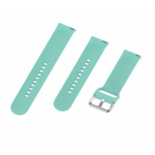 Light Green Plain Silicone Strap With Stainless steel Buckle For Smart Watch (20mm) - The Hatke