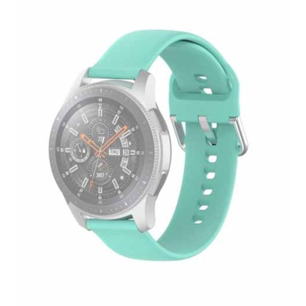 Light Green Plain Silicone Strap With Stainless steel Buckle For Smart Watch (20mm) - The Hatke
