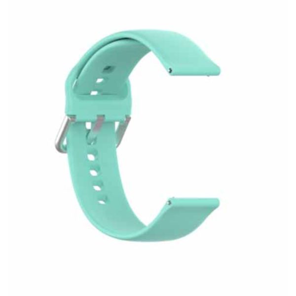 Light Green Plain Silicone Strap With Stainless steel Buckle For Smart Watch (20mm) - The Hatke